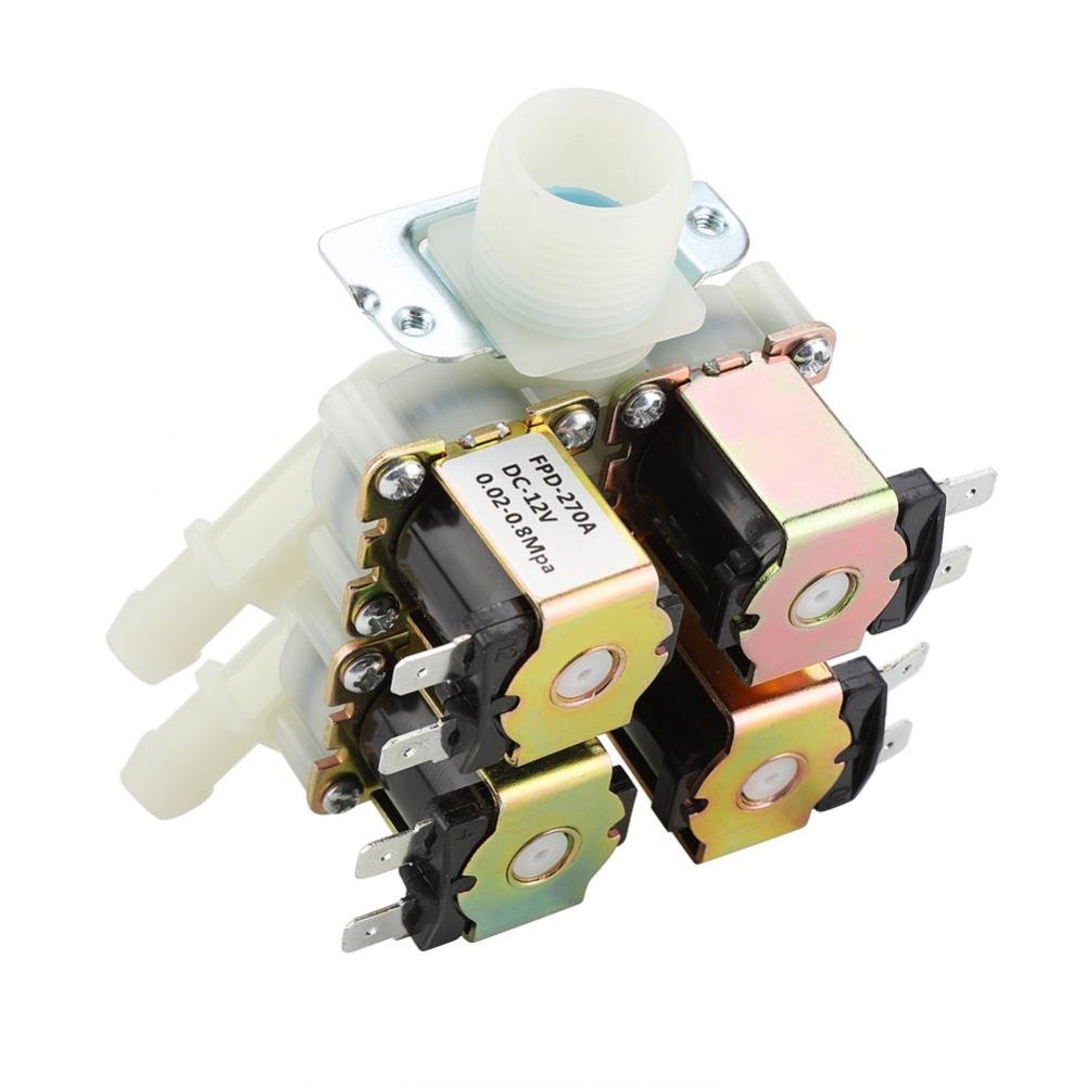 Elettrovalvola a Solenoide DC 12V G3/4" per Ingresso Acqua a NC/Normalmente Chiuso 1 Ingresso 4 Uscita Valvola