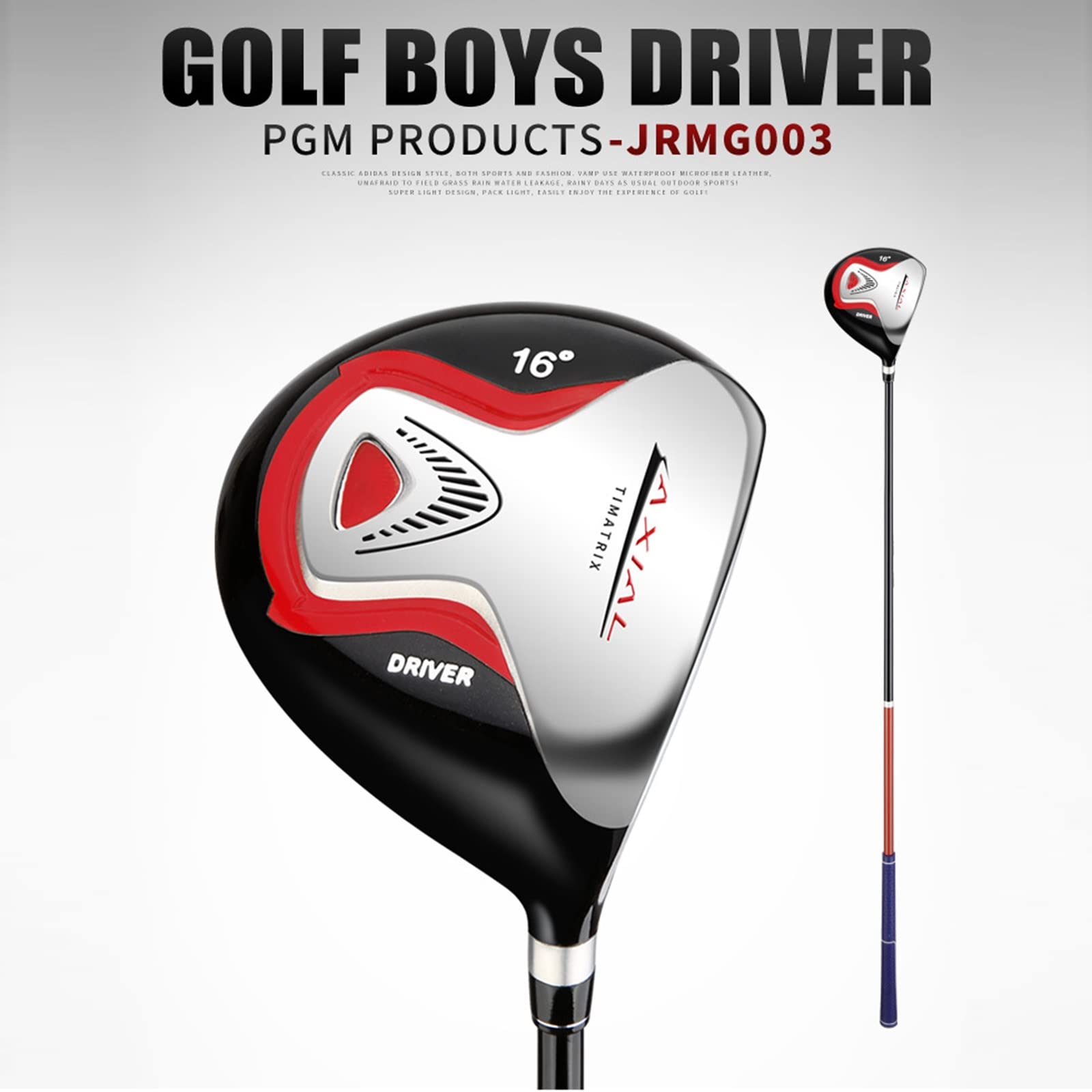 Palos de Golf para niños, Niños, Una Madera, para Principiantes, Cabeza de aleación, Eje de Carbono, Diseño de Centro de Gravedad bajo, Tacto sólido, Negro Rojo (Color: Negro Rojo, Tamaño: 6-8)