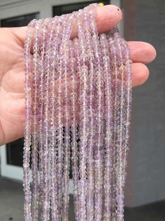 Améthyste amétrine naturelle facettée 3-4mm pour création bijoux - 3
