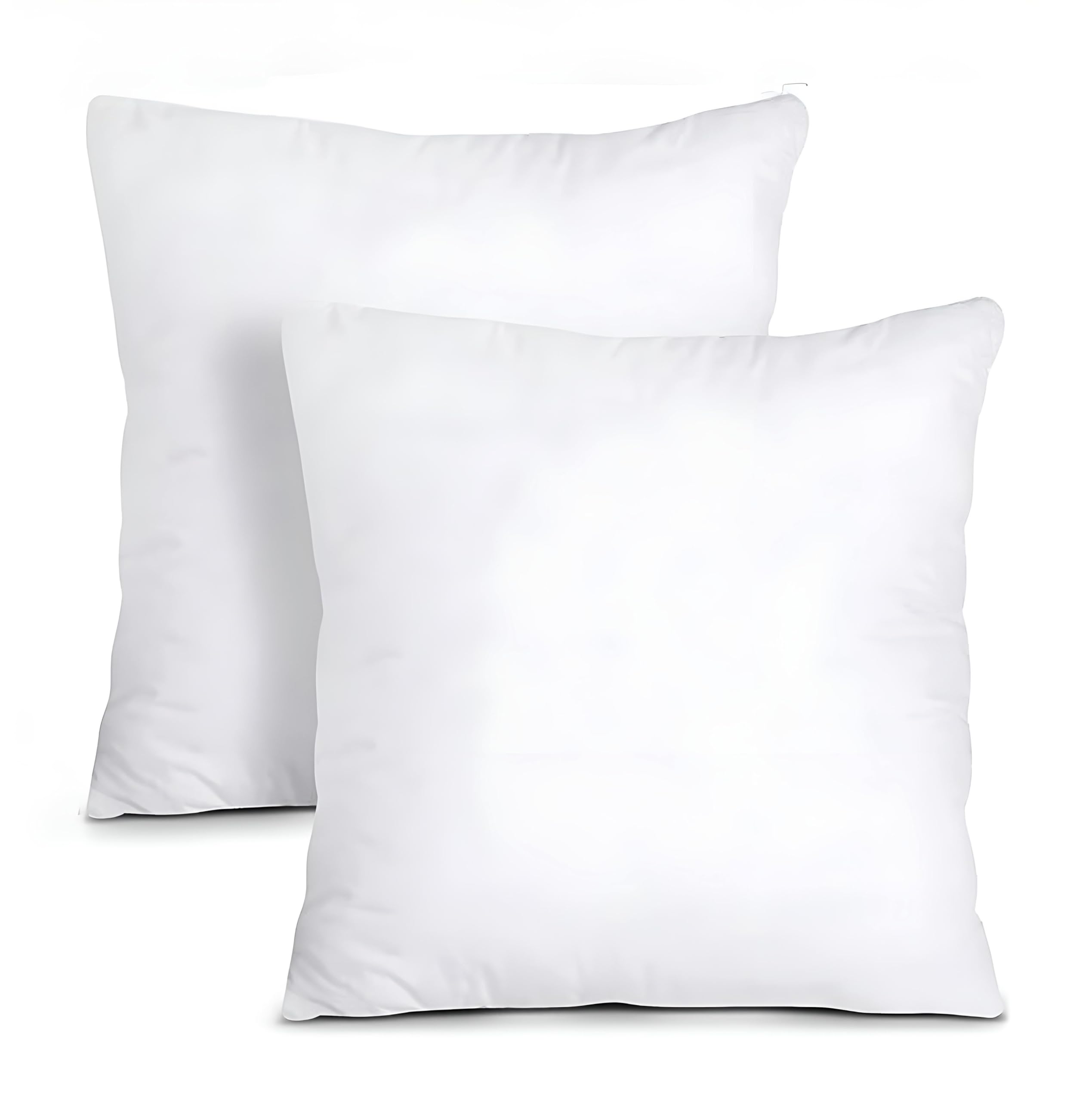 mFabrics Hypoallergenic Cushion Pad Insert Hollowfiber Stuffed Square Shape Pillows, Cushion Inners | Polypropylene Cover (2, 18 X 18)