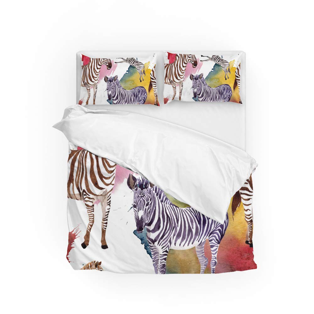 Parure de lit motif zèbre pour une chambre parentale moderne toutes saisons