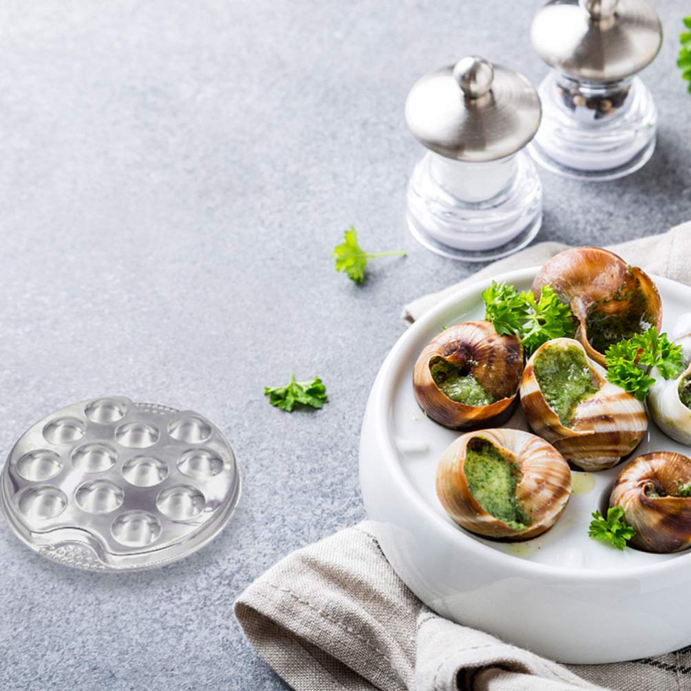 Cabilock 2pezzi Vassoio Per Cucinare Lumache in Acciaio Teglia Rotonda Per Barbecue Per Servire Lumache Funghi e Altri