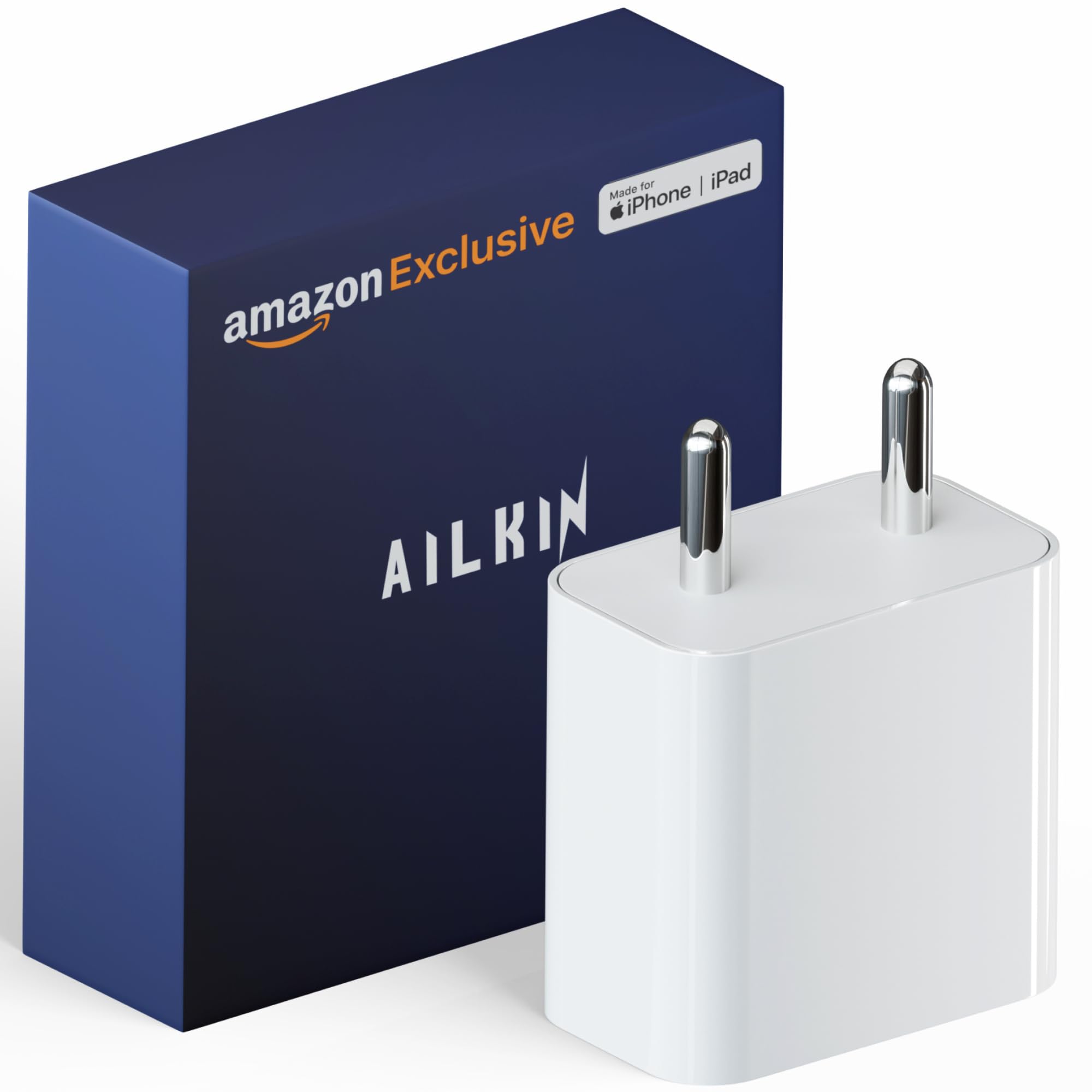 AILKIN 20W Type C Adapter [MFi Certified, 6 Months Warranty] Compatible for iPhone 17 Air/17 Pro & Pro Max/iPhone 16/16e/16 Plus/16 Pro & Pro Max,15/14/13/12/11 Series with PD Fast Charging Adaptor