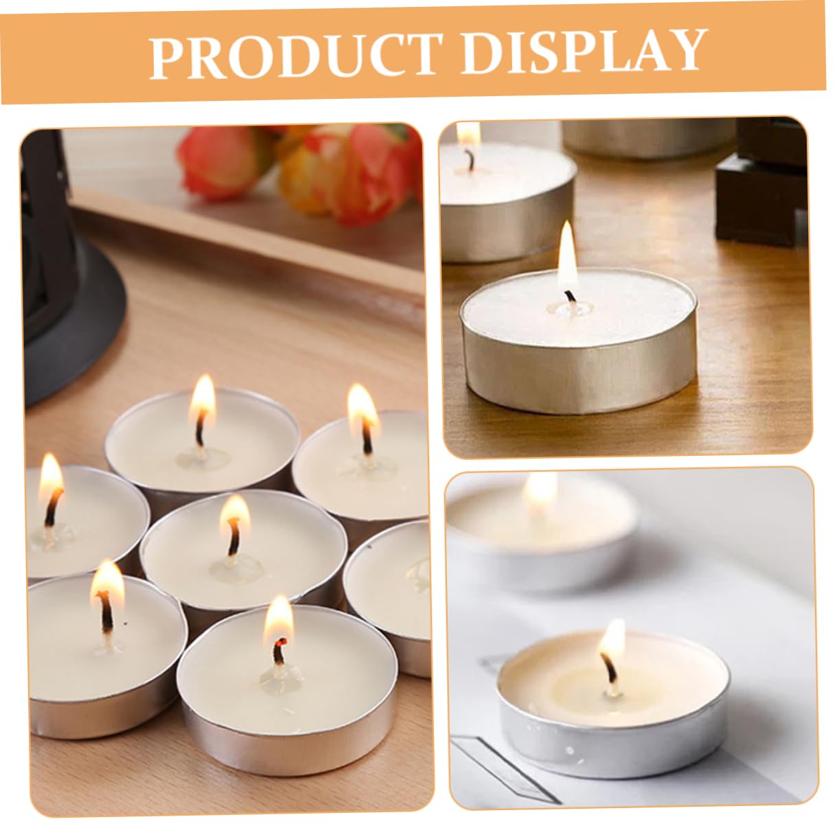 Candele Tea Light Rotonde Bianche 100 Pezzi in Paraffina
