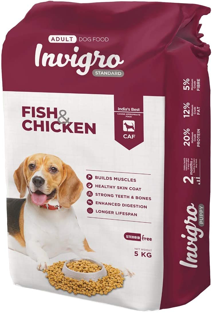 INVIGRO - Standard Fish & Chicken Dry Adult Dog Food, High Protein Variant (Standard - 5 KG Pack) (B071YXC247) Amazon Price History, Amazon Price Tracker