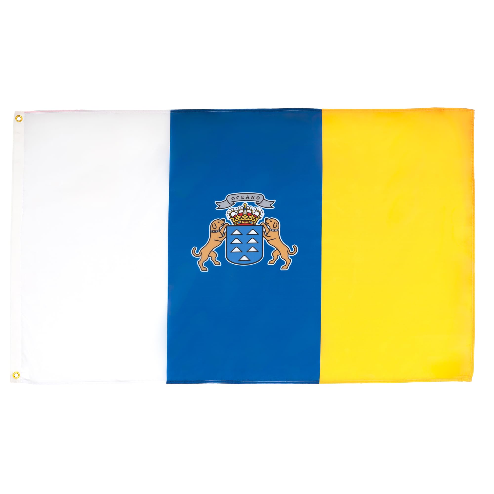 AZ FLAG - Set of 2 Canary Islands Flag 90 x 60 cm – Canarias Flag – Spain 100% Polyester with Integrated Metal Eyelets