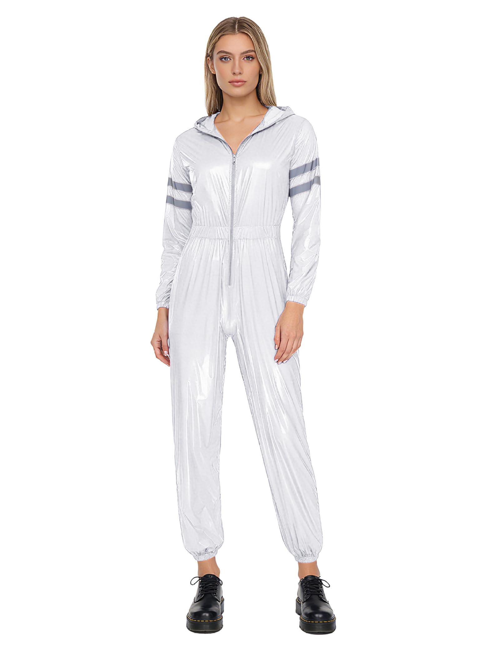 Herren Damen Arbeitsoverall Reflektierende Wasserdichte Overalls Mit Kapuze Arbeitsanzug Ganzkörper Schutzanzug Weiß 3XL