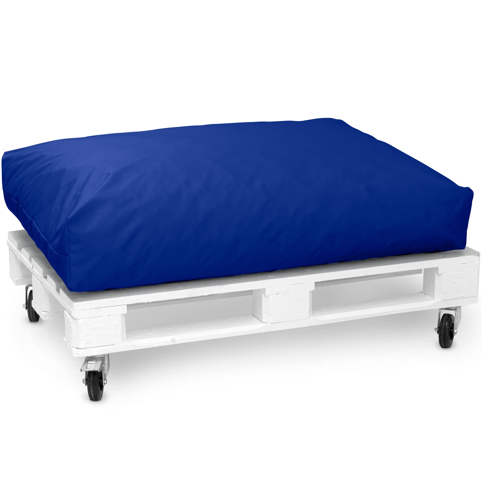 Spatium Jumbo XXL Coussins de palettes de, Coussins pour Palette Euro extérieur et intérieur Amovible taie d'oreiller imperméable (Bleu, Siège 120x80x20)