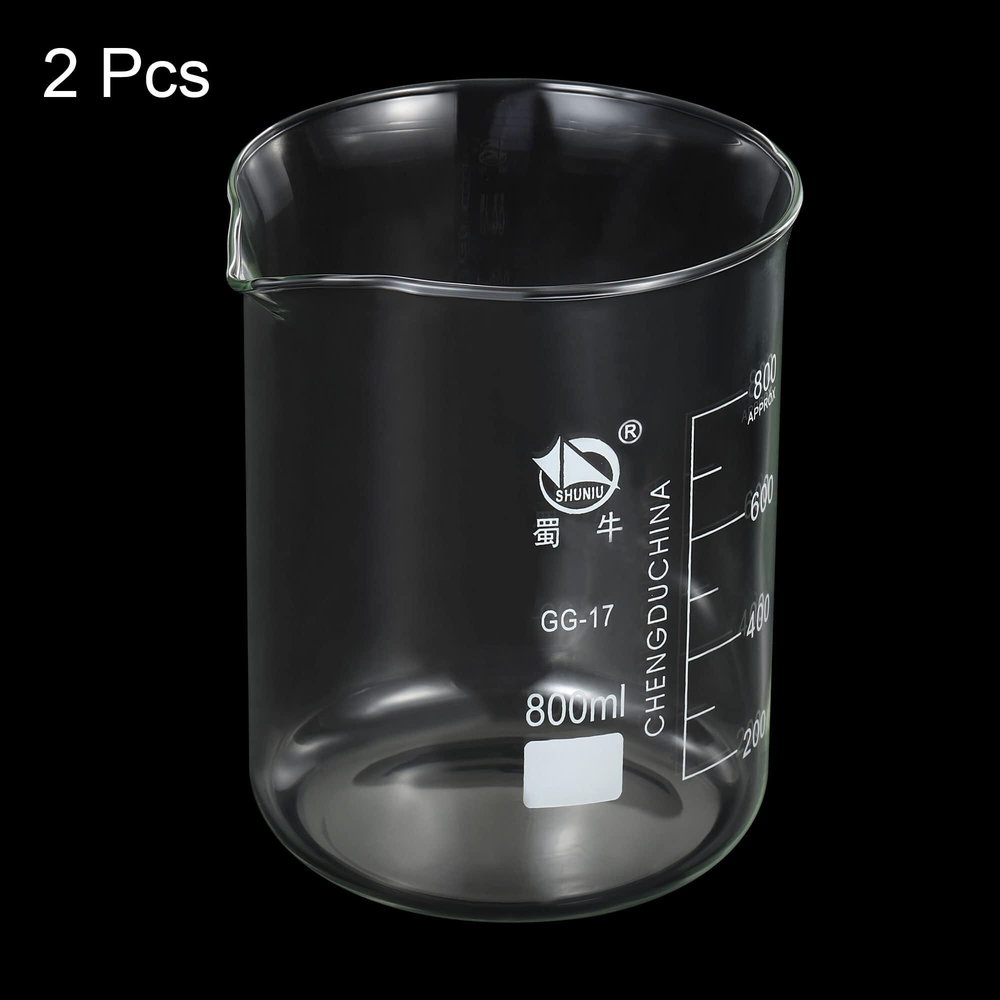 Zlewka laboratoryjna, Zlewka ze szkła borokrzemowego 800 ml, niska forma, wylewka skalą, 2 opakowania ciepła(800ml)