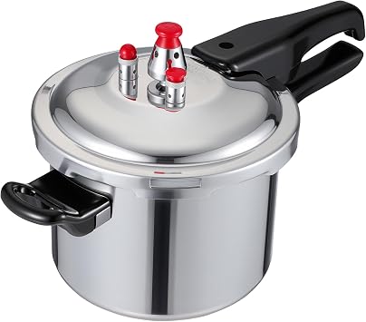 DOITOOL Aluminum Pressure Cooker, 2 Liters/2.11 Quarts Small Pressure Cooker with Safety Valves, Fast Cooking and Even Heat Distribution