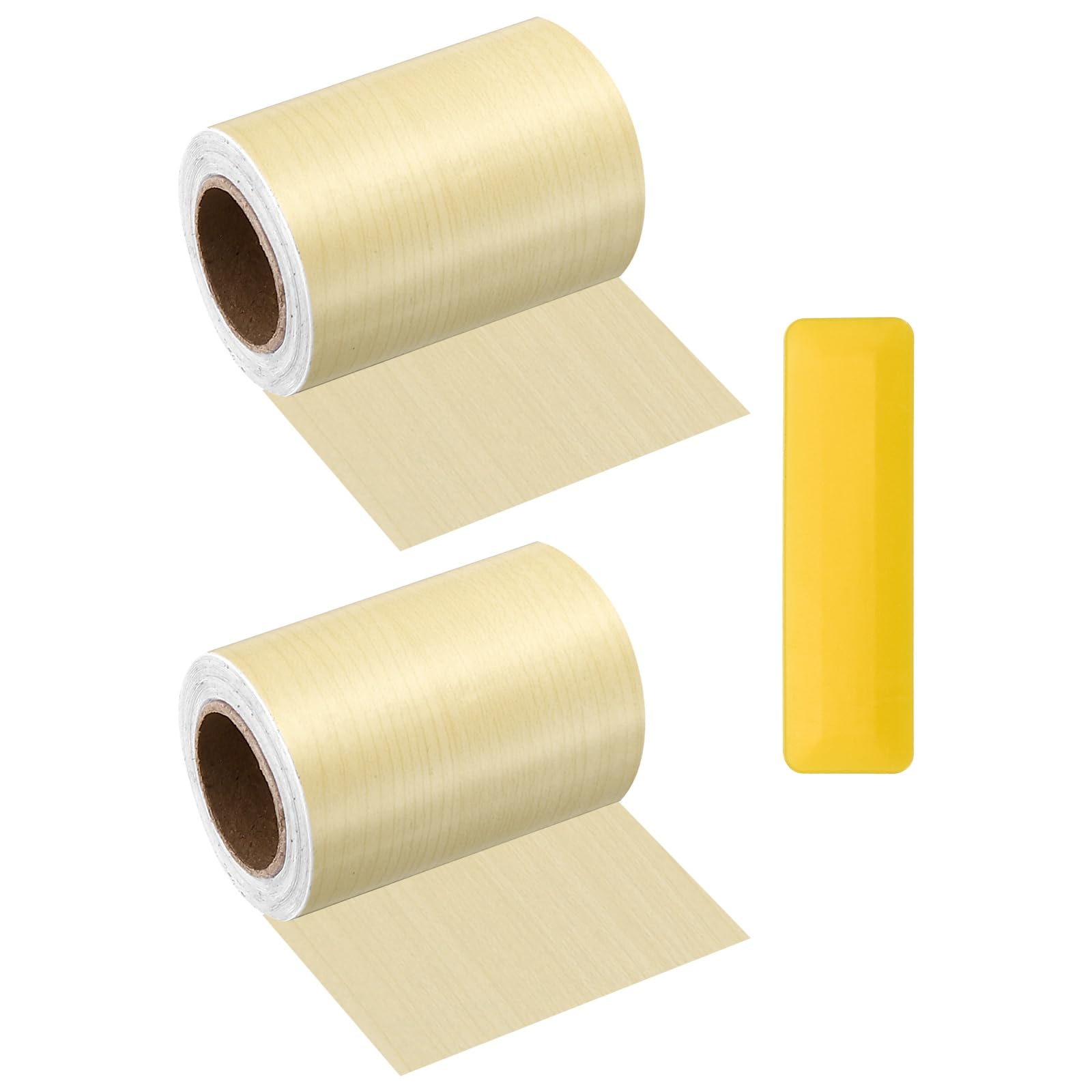 sourcing map Wood Grain Repair Tape with Scraper 8cm x 5m,Yellow Fir