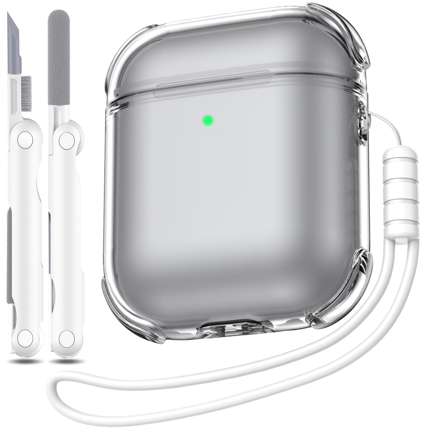MHYALUDO for Airpods Pro 2nd/1st Generation Case Cover, Compatible with Airpods Pro Case 2nd Gen USB C Charging Port, Clear Soft Transparent Military Grade Shockproof Cover, Clear White — view 47