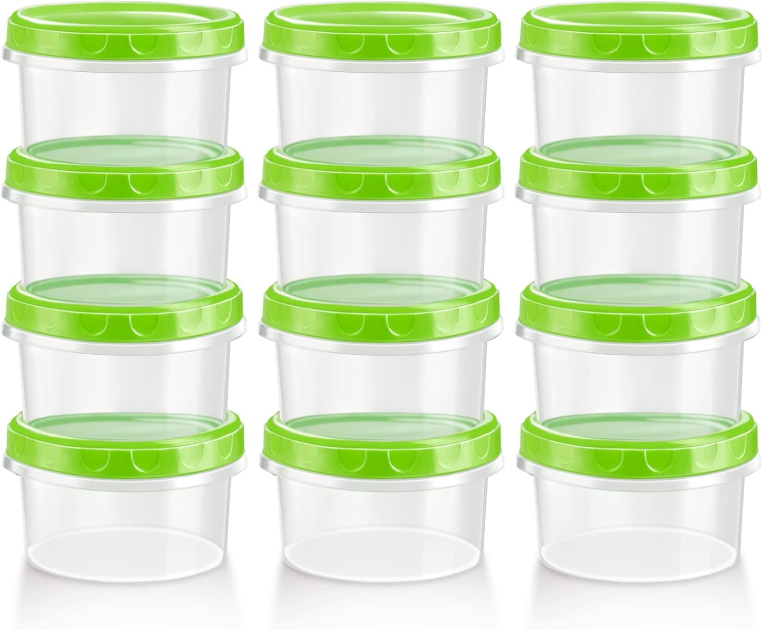Zezzxu 12 Pack 8 oz Small Plastic Containers with Screw on