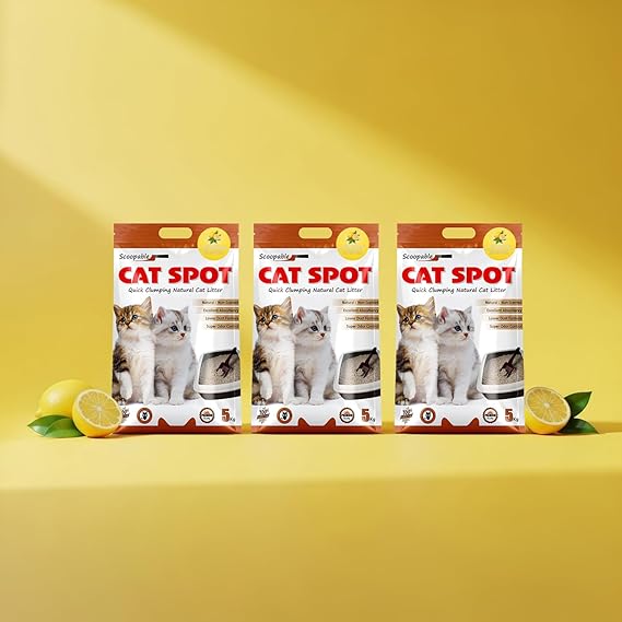 CatSpot Lemon Flower Scented Cat Litter – 15kg | Ultra Absorbent, Quick Clumping, Odor Control, Dust-Free Formula for Cats