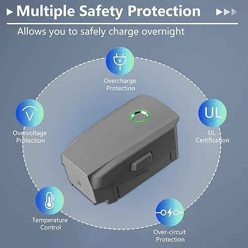 Miniatura 4 de anegine Paquete de 2 baterías Mavic 2 Pro, 3850 mAh, batería de vuelo inteligente de 15.4 V para DJI Mavic 2 Pro, DJI Mavic 2, DJI Mavic 2 Zoom, DJI