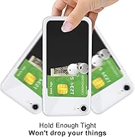 Vista 3 de Senose Soporte para tarjetas de teléfono, billetera para teléfono con doble bolsillo para la parte posterior del teléfono celular de silicona