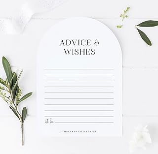 Advice & Wishes Cards for Bridal Shower, Baby Shower, Graduation, Retirement – 50 Pack Keepsake Note Cards for Guests to Share, 5x7