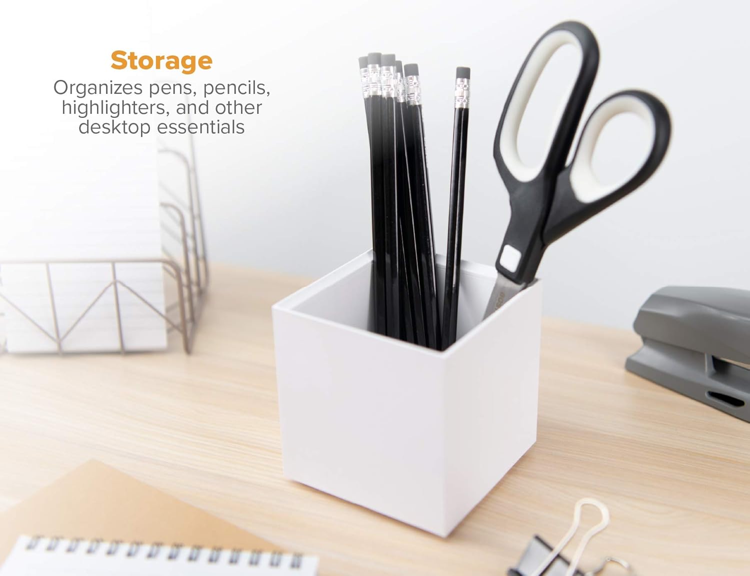 Bostitch Office Konnect Pencil Cup Desk Organizer, Pen Cup, White (Pack of 6)