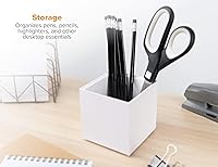 Vista 2 de Organizador de escritorio Bostitch Office Konnect, taza para lápices y soporte para bolígrafos, blanco