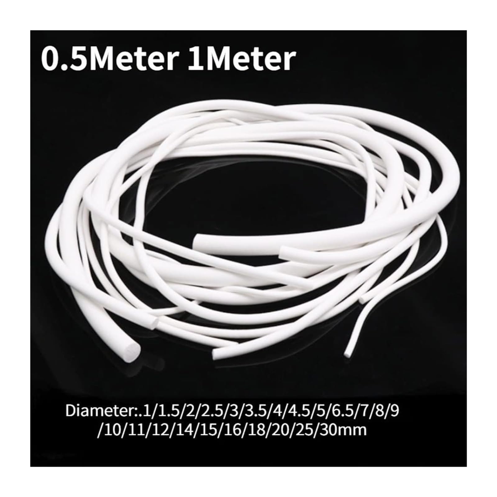 Striscia di Guarnizione in Schiuma di Silicone, Striscia sigillante in Spugna di Gomma siliconica Cavo in Schiuma Rotondo Bianco Diametro 1-9 mm(Length 1m Dia 9Mm)