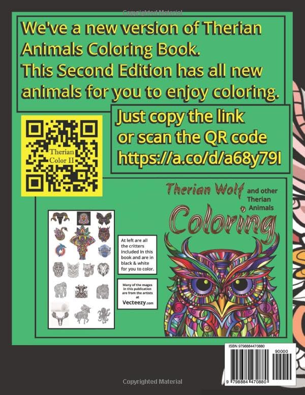 Therian Animals: Therian Wolf and other Therian Animals Coloring Book - Image 2
