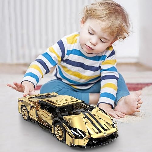 Miniatura 3 de RiceBlock Kits de construcción de automóviles, juegos de construcción de autos deportivos coleccionables para adultos, adolescentes y niños, regalos