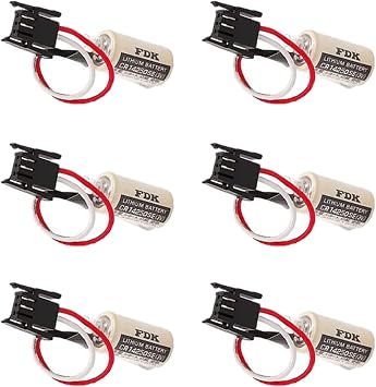 6 Pack CR14250SE Battery 1/2AA 3V 1000mAh PLC Lithium Battery for FDK 1747-BA PLC Battery Backup Power Supply