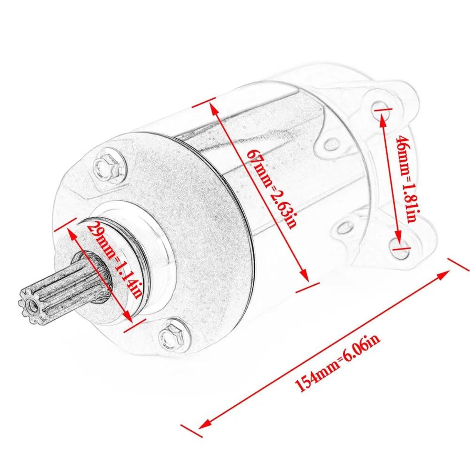 Motorcycle Engine Electric Starter Motor for TRX400 FourTrax 400 AT TRX400FGA Rancher AT GPScape 31200-HN7-003