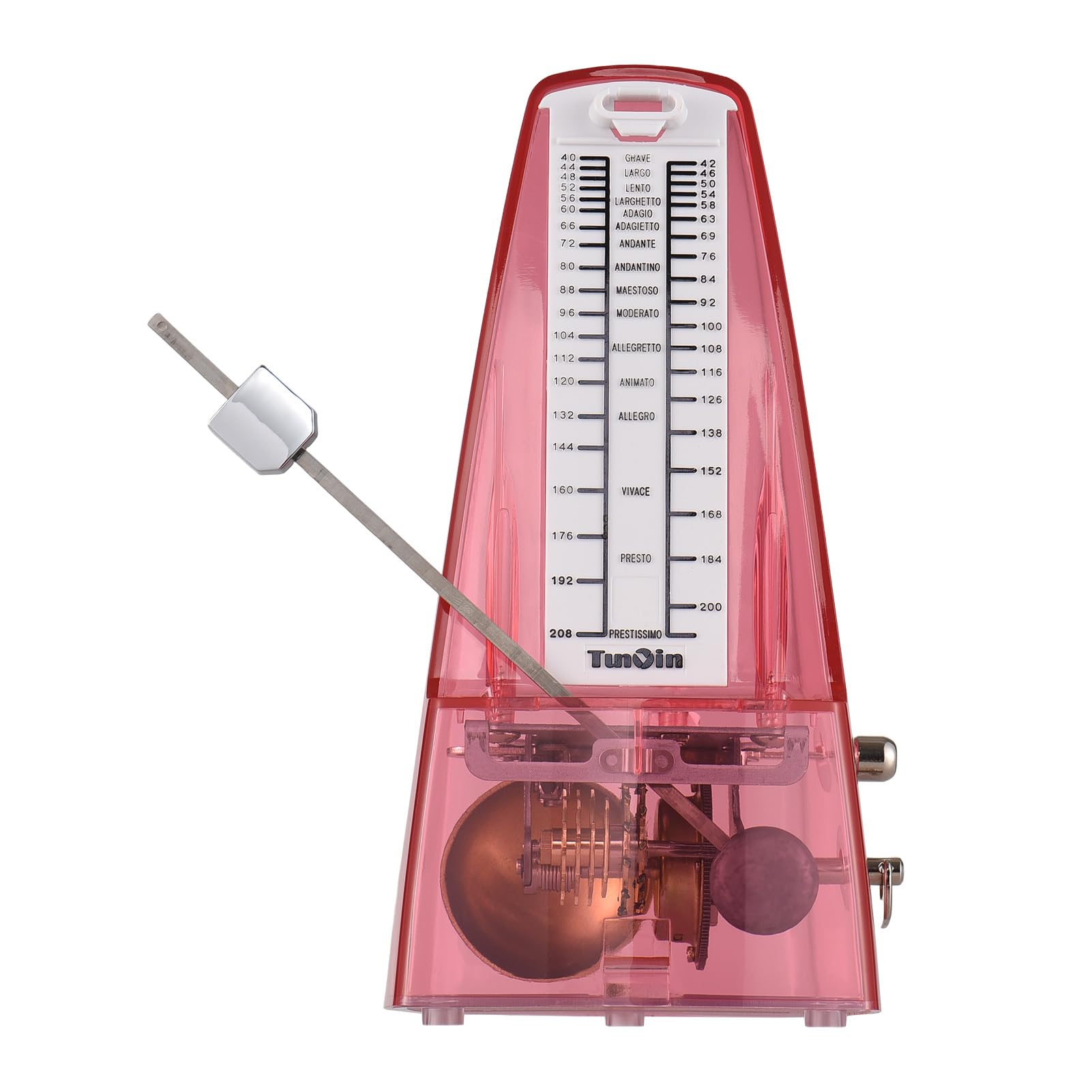 Mechanical Metronome, Loud Sound and High Precision Track Beat and Tempo Portable Metronome Adjustable Beat Speed for Piano, Guitar, Violin, Drums and Other Instruments (Pink)