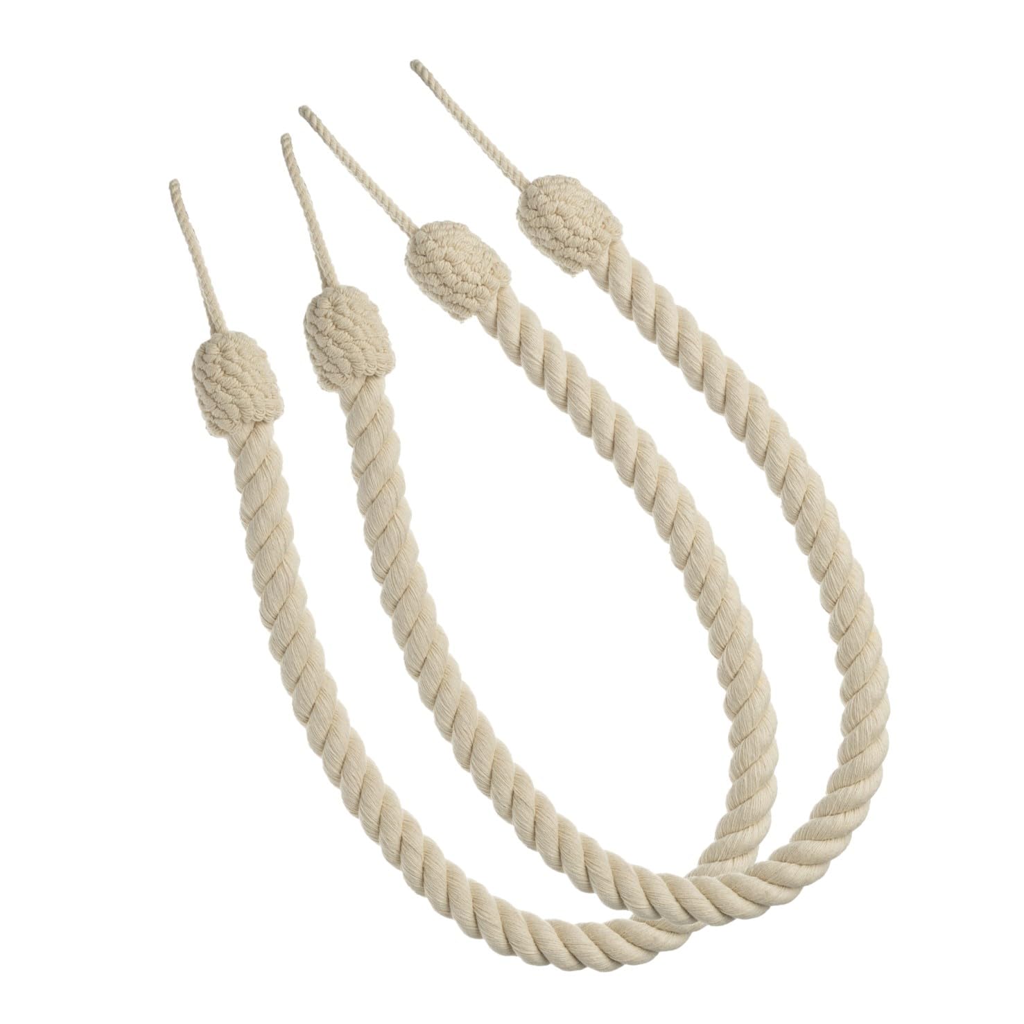 Abc Decor Natural Java Tiebacks, One Pair Of Swish Twisted Rope Tiebacks
