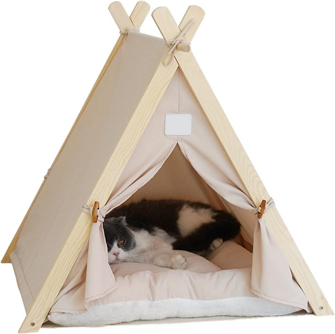YBRAVO Squishmallow Pet Bed, Pet Tent Dog Bed Cattery Puppy Teddy Removable And Washable Cotton Canvas Lion Pet House Wooden House Cat Nest Pet Tent (Color : 2)