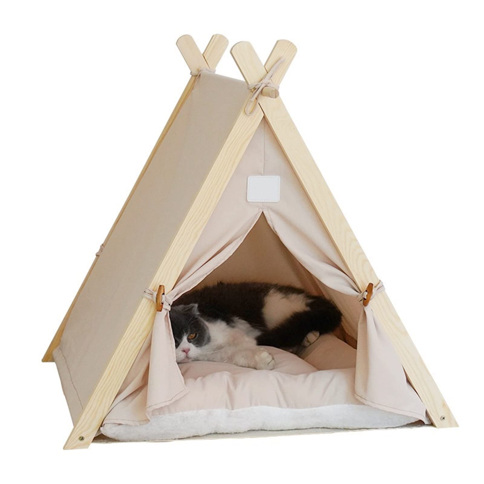 YBRAVO Squishmallow Pet Bed, Pet Tent Dog Bed Cattery Puppy Teddy Removable And Washable Cotton Canvas Lion Pet House Wooden House Cat Nest Pet Tent (Color : 2)