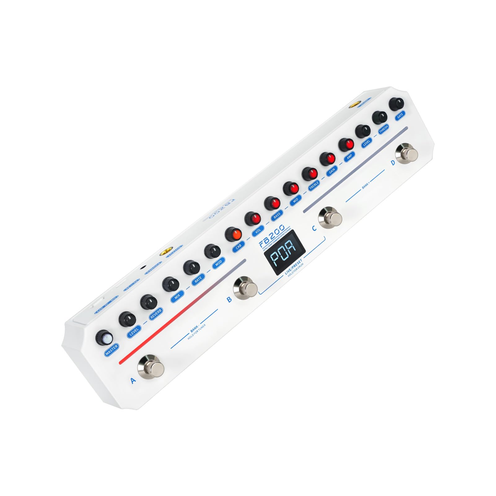 VGEBY Bass-Multieffektpedal, ABS-Material, 20 Ampere-CAB-Modelle, 40 Presets, für Bass- und E-Gitarren