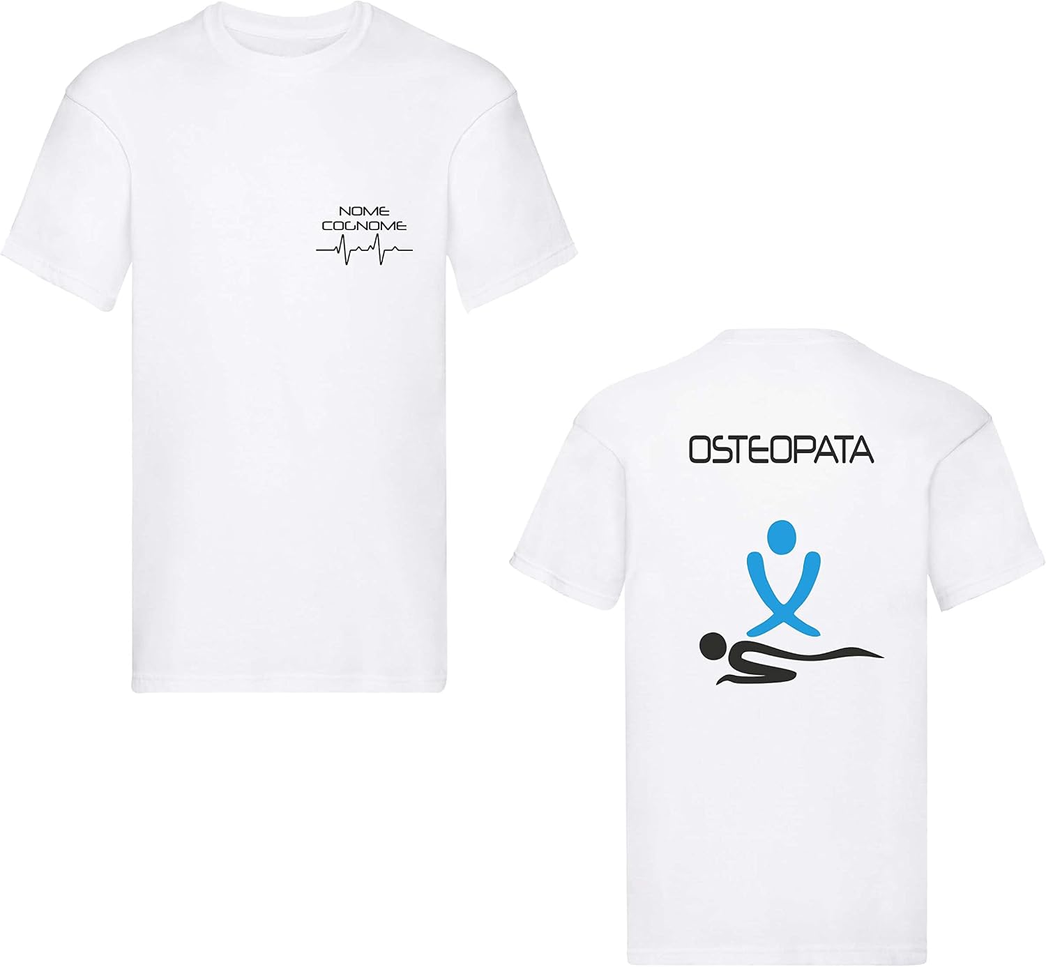 Social Crazy T-Shirt Personalizzata Osteopata – Uomo O Donna, Cotone Basic, Top Qualità, Con Nome
