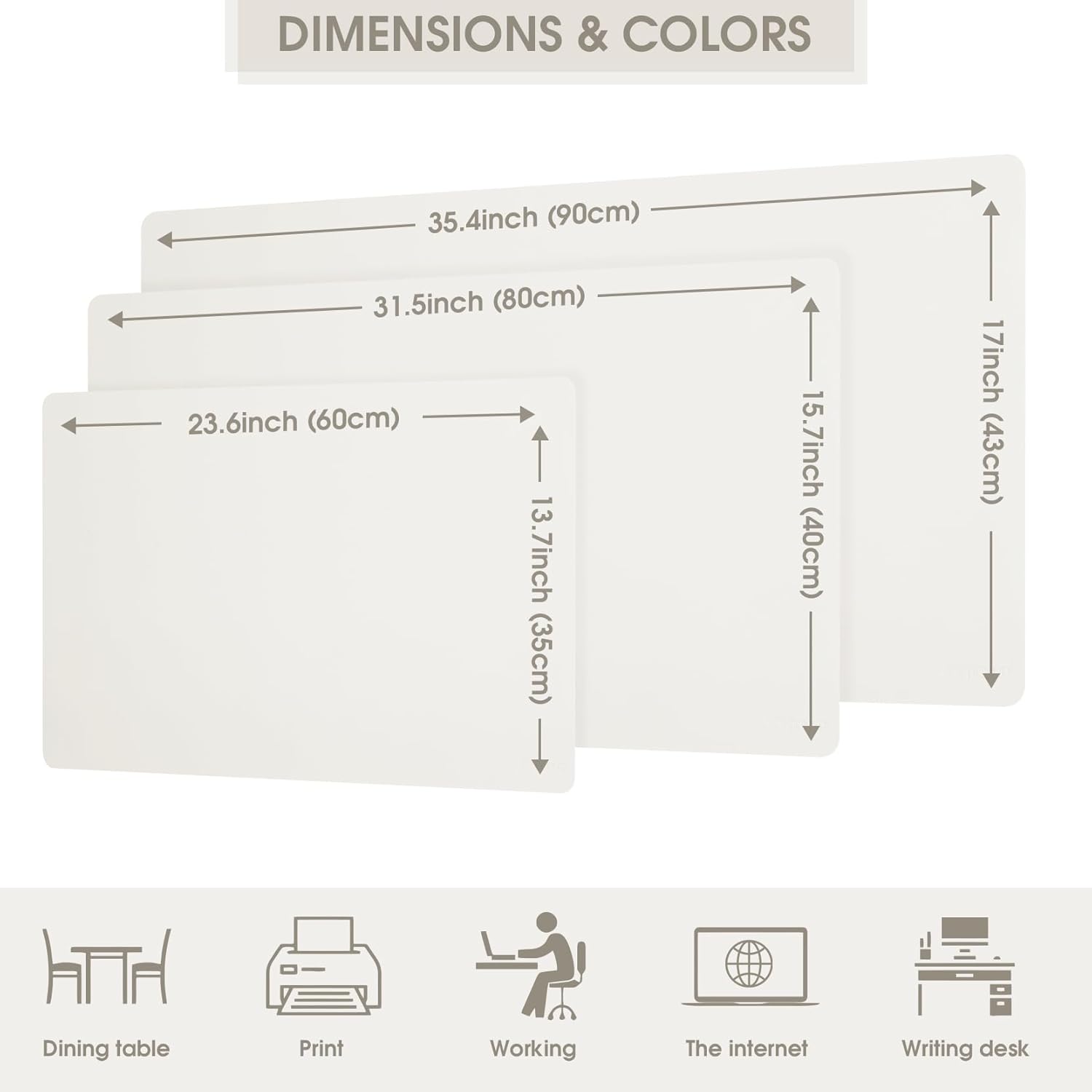 Leather Desk Pad Protector 31.5×15.7 inch Non-Slip Large Gaming Mouse Pad Waterproof Desk Writing Pad Desk Blotter Laptop and Keyboard Mat for Office and Home(White/Black) - Image 7