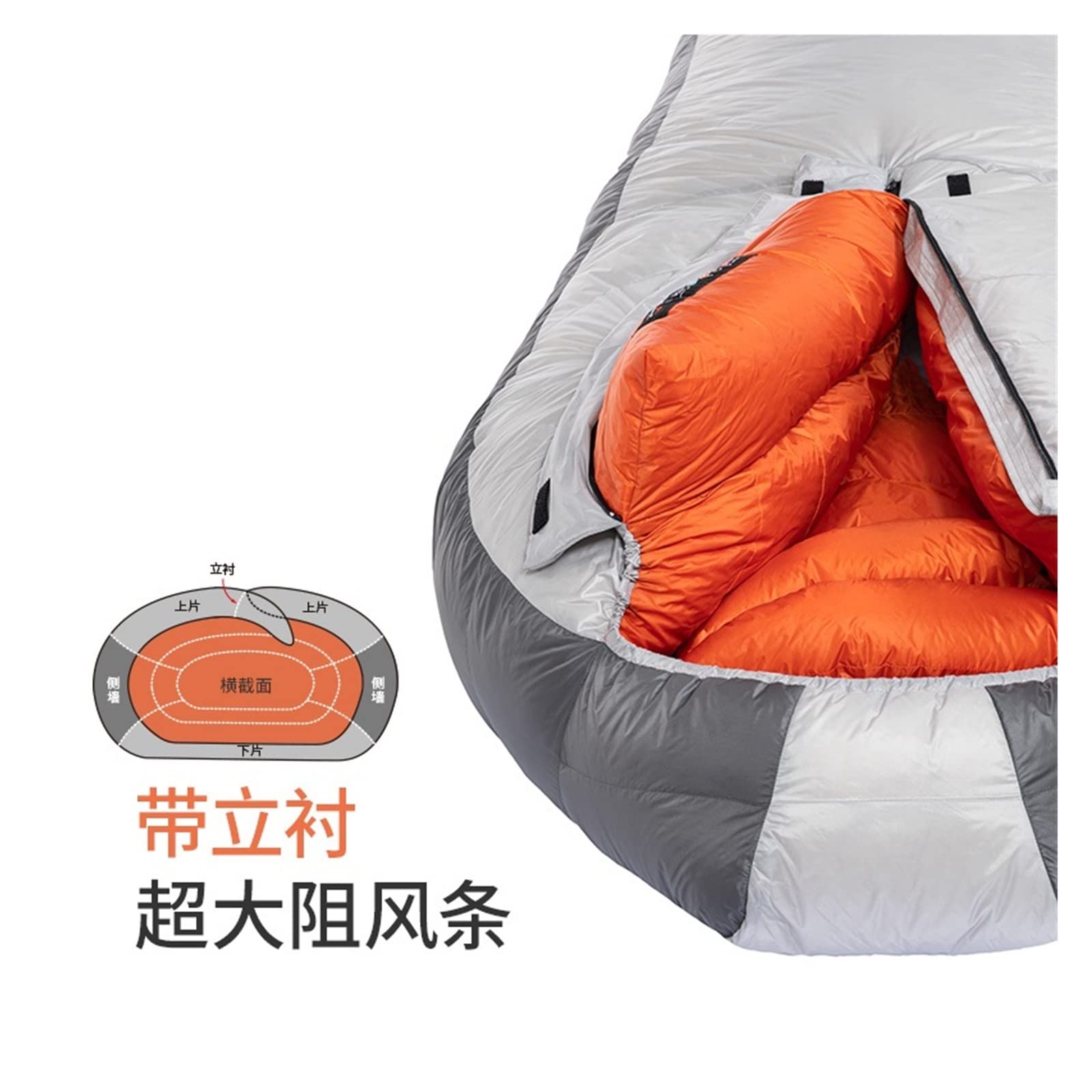 Śpiwór UltraWarm Biały puch gęsi Śpiwory kempingowe mumia Anti-Cold -9.4�/1.4�(Kolor : Arctic-23)