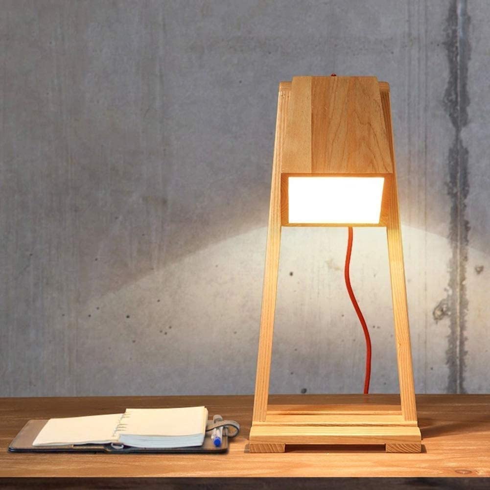 Büro Nachttischlampe Kreative Tischlampe, Einfache Hölzerne Schreibtischlampe, Büro, Student, Arbeitszimmer, Schlafzimmer, Nachttischlampe, Augenschutz Tischlampe Nachtlicht