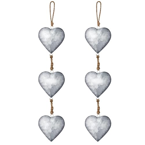 Moxweyeni 2 Pack Metal Heart Wall Decor Valentines Heart Decorations