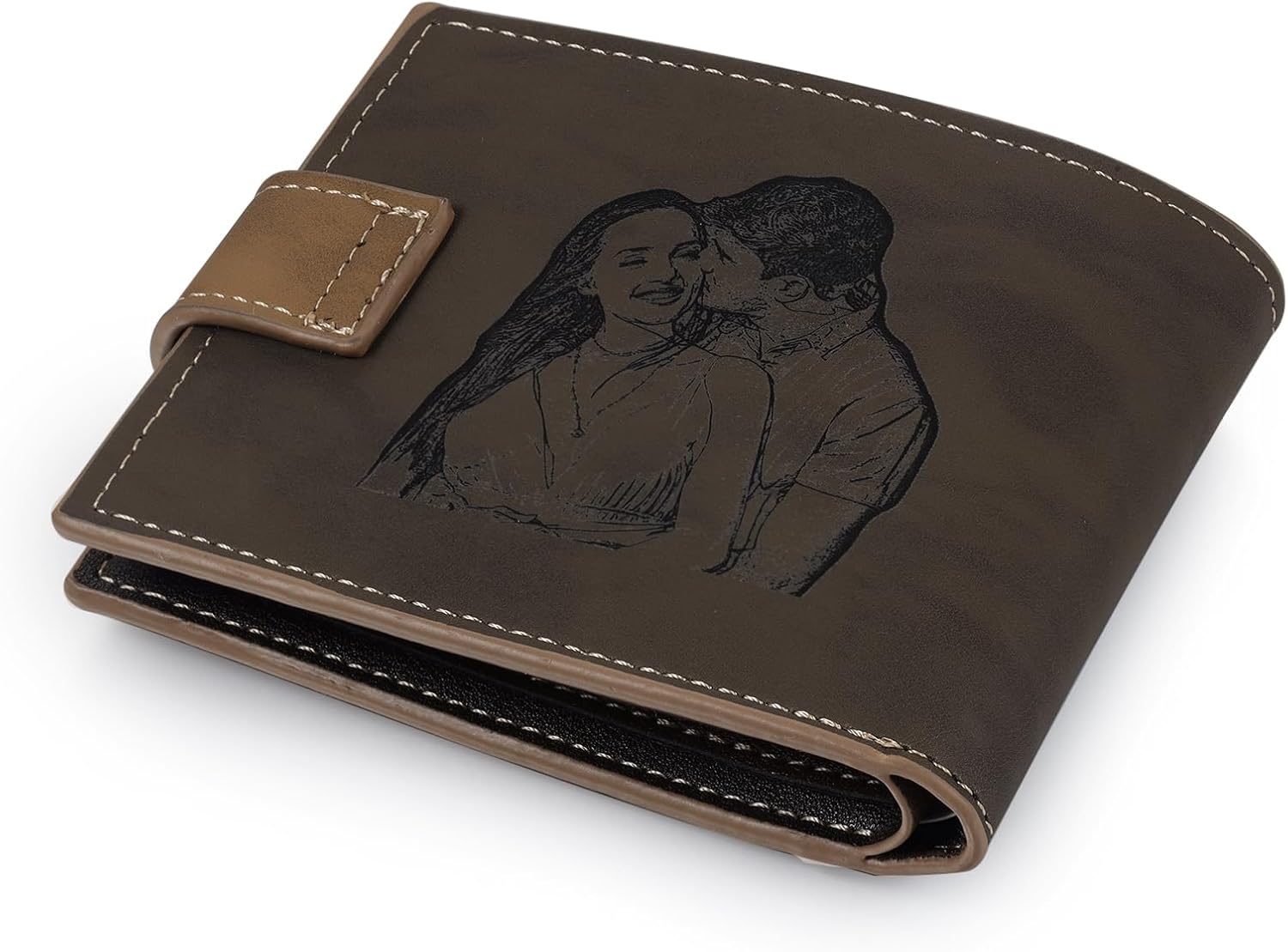 Custom Wallet Gifts for Dad Engraved Photo Name Wallet for Men Husband Boyfriend Son Father's Day Gift
