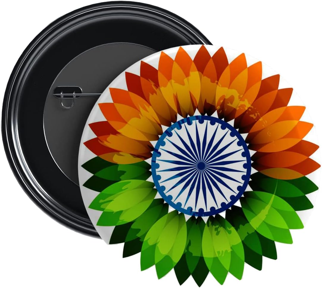 India Flag Badges | National Flag Badges | India Republic Day Badges | Round Pin Button Badges | Independence Day Batches | Saiaksh
