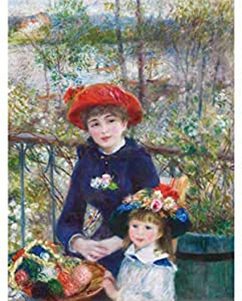 Renoir Two Sisters On Terrace Painting Art Print Canvas Premium Wall Decor Poster Mural