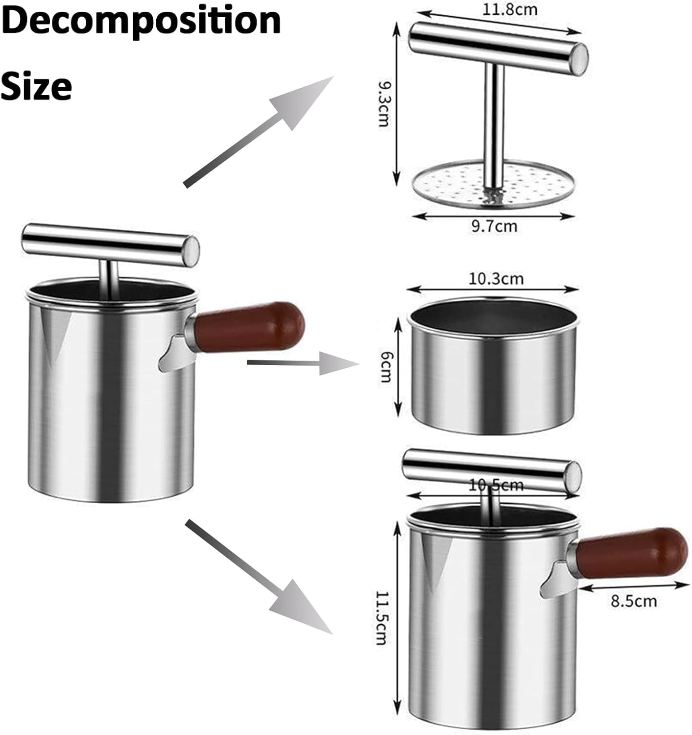 Handpresse Für Ingwer, Manueller Entsafter Aus Edelstahl, Hohe Saftausbeute, Einfache Bedienung Und Reinigung, Mit Filter, Für Zitronen, Orangen, Ingwer Und Wassermelonen