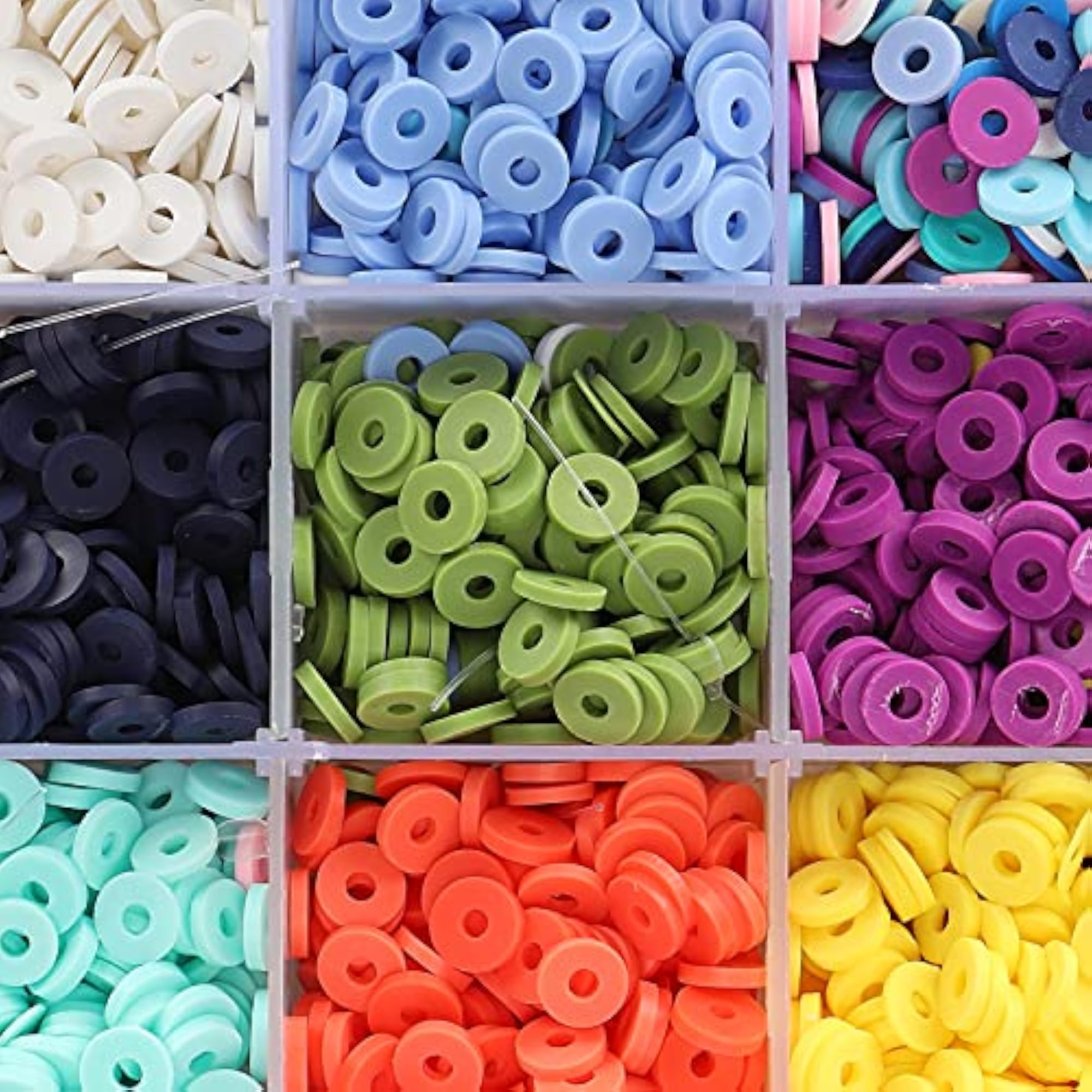 Flat Clay Beads for DIY Necklaces and Bracelets