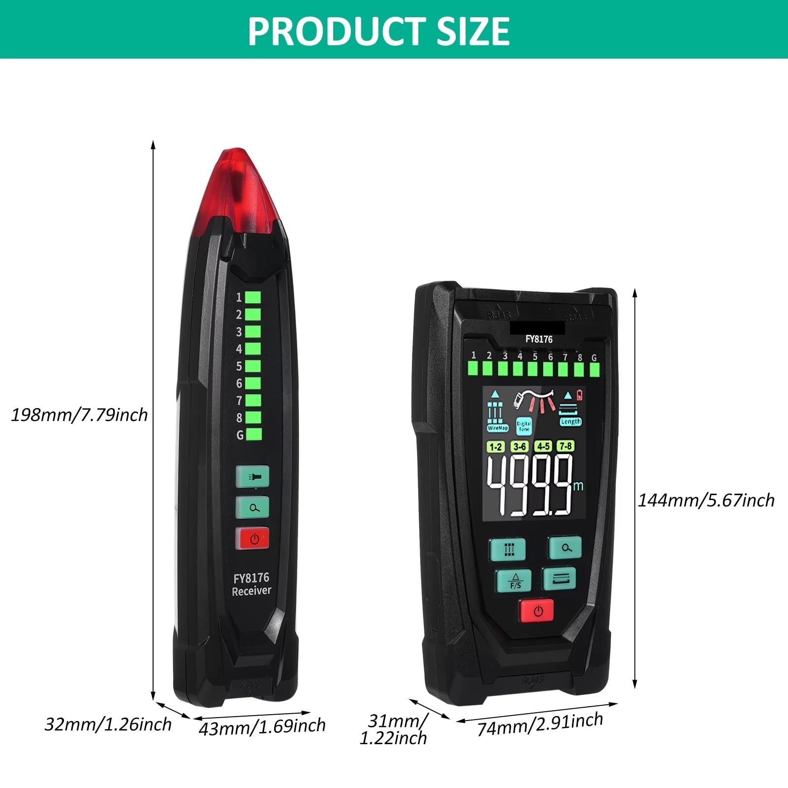 Tester per cavi di rete, Tester Per Cavi Di Rete, Localizzatore Digitale, PoE Regolabile, Localizzazione Distanza, Lunghezza,per cavo di rete