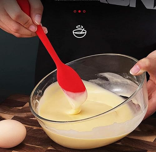 Miniatura 6 de Yongxinag - Espátulas de silicona de 8.5 pulgadas, pequeña espátula de goma con núcleo de acero inoxidable sólido, diseño de una pieza, resistentes