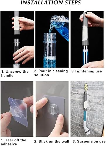 Miniatura 5 de PHILISENMALL Potentes fregadores eléctricos giratorios con mango largo, cepillo de limpieza giratorio inalámbrico portátil, cepillo de limpieza