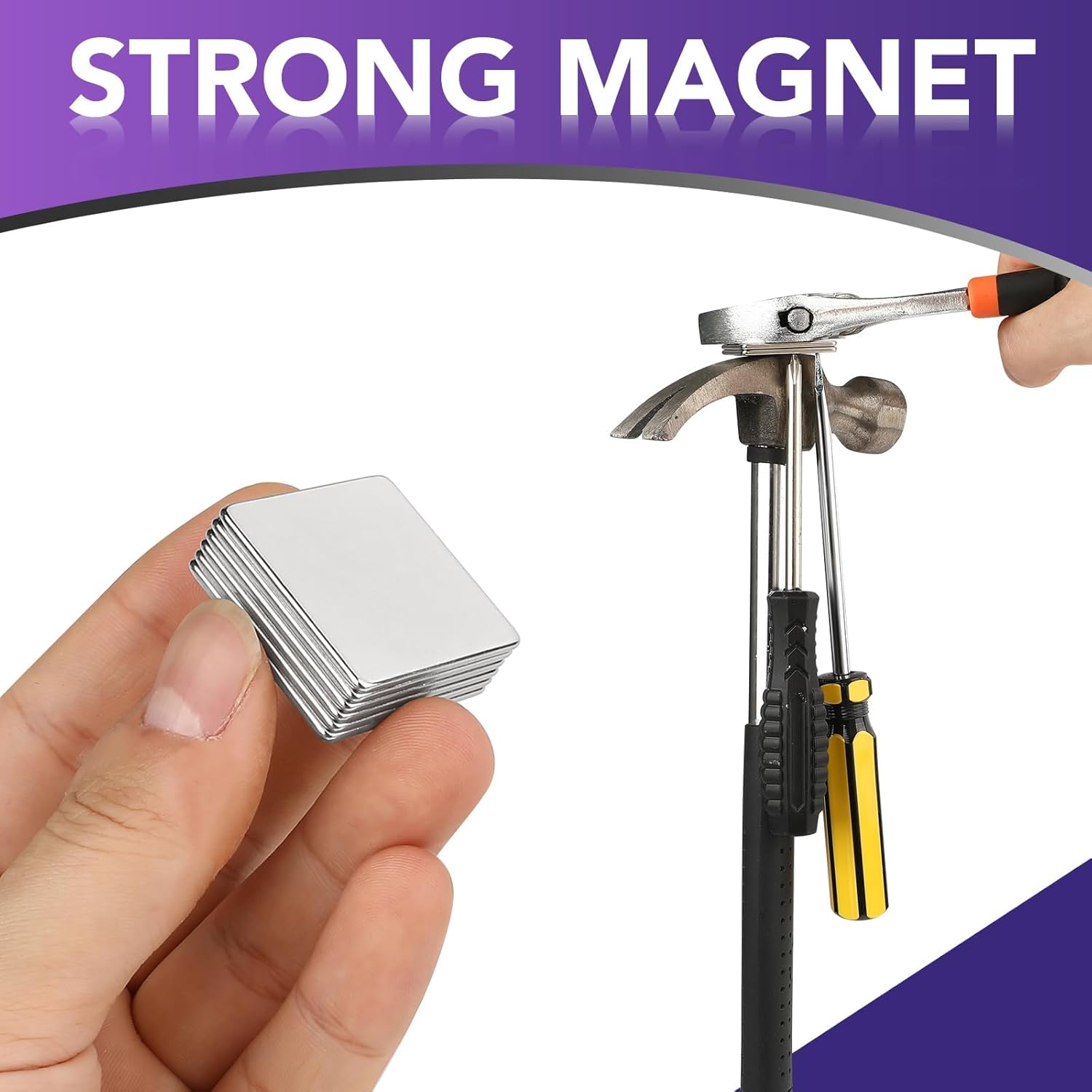 DIYMAG Strong Magnets, Neodymium Square Magnet with Adhesive Backing 6 Pack — Amazon image 4
