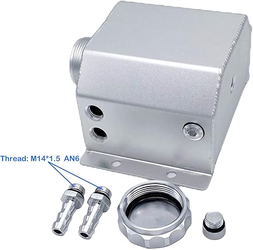 Miniatura 6 de Peopop - Depósito de tanque de agua universal de aluminio de 1 litro para rebosar de refrigerante de expansión de rebosamiento de refrigerante