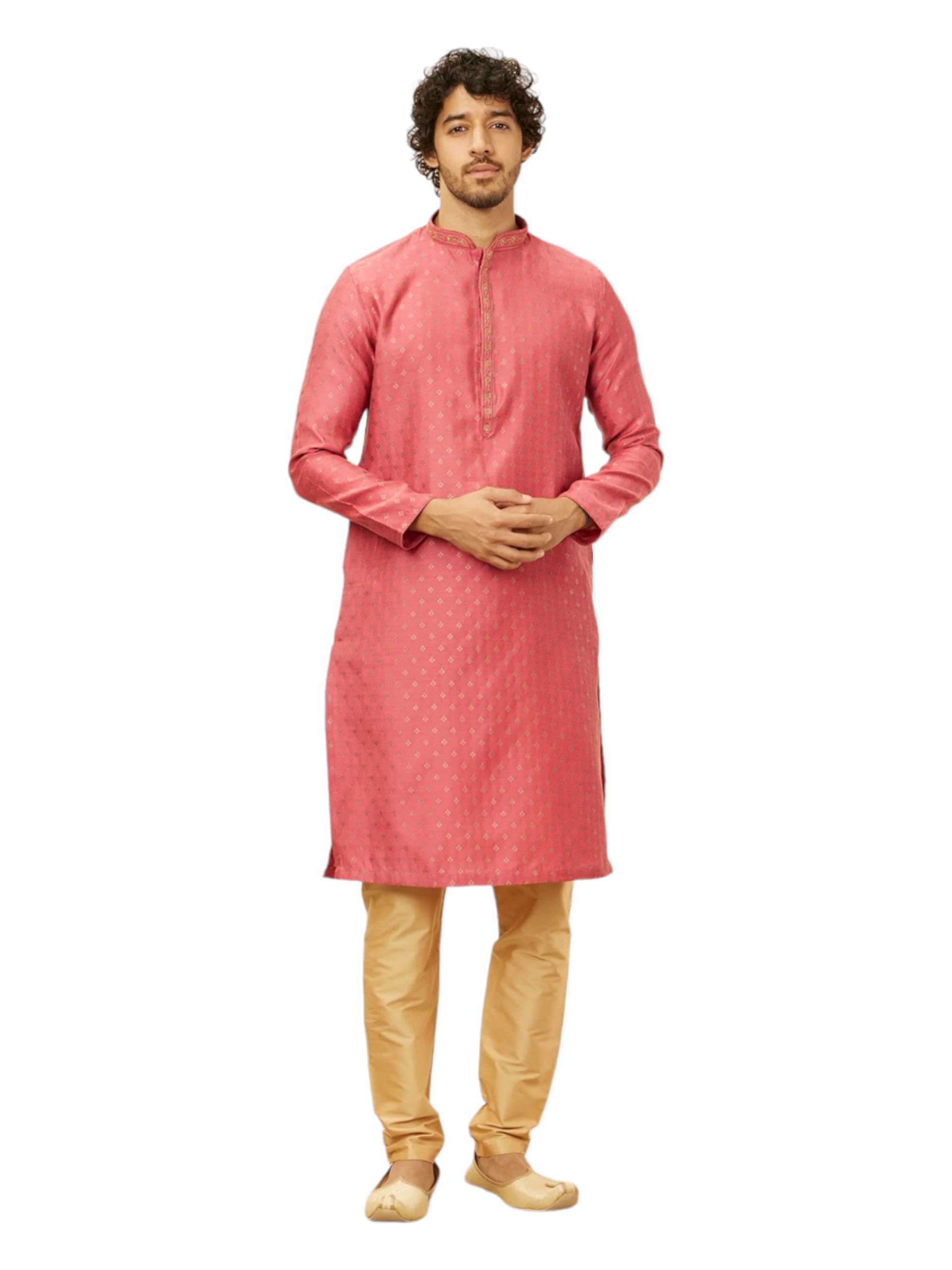 manyavar Men's Self Design Kurta Pyjama Set (2pcs)-picture-39