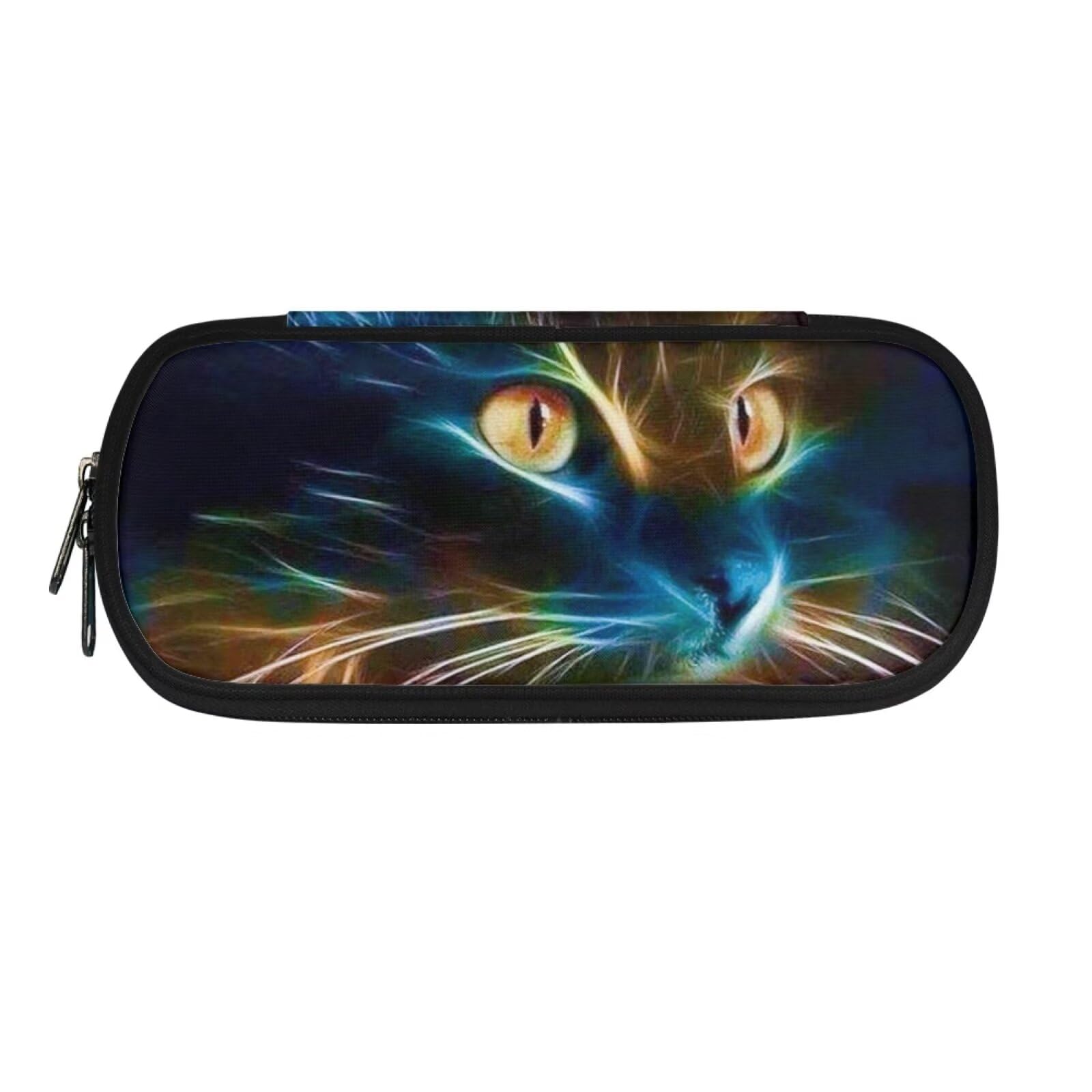 Chririnla Large Pencil Case Black Cat Pencil Bag Boys Teenager Pen Storage Pouch Stationery Bag for School/Office